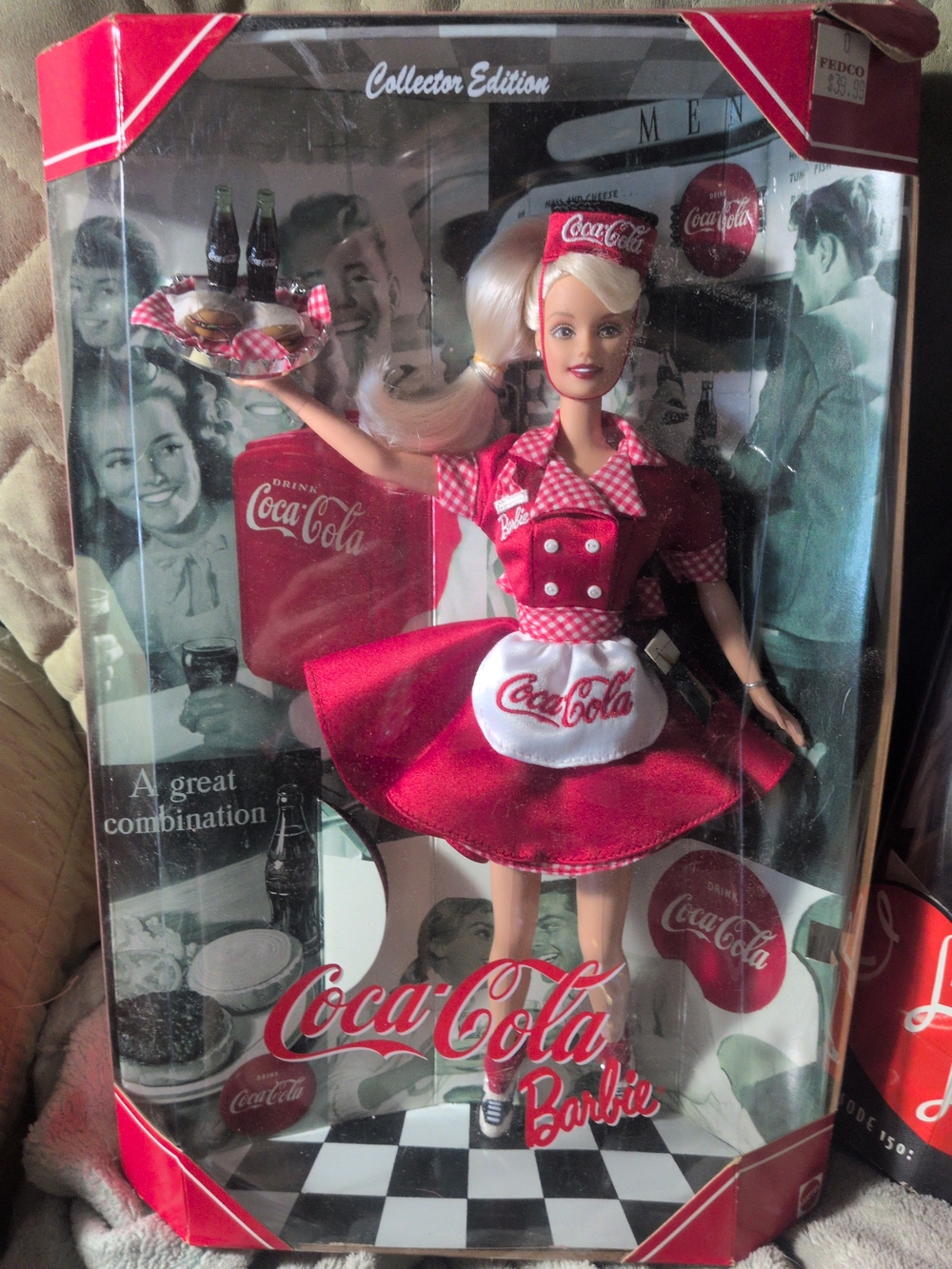 Coca Cola Doll in Red & White Soda Shop Uniform